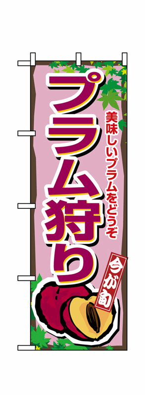 Rakuten - のぼり屋工房 のぼり旗 1376 プラム狩り (ポールなど付属なし)【送料無料】【メール便発送】