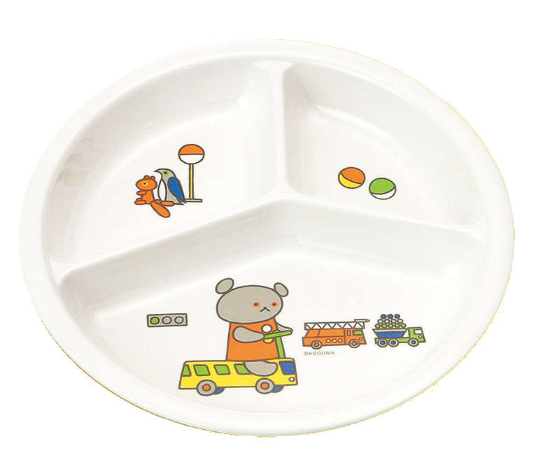 国際化工 マルケイ 三つ仕切皿 小 J25 KO こぐまちゃん メラミン食器