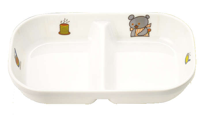 国際化工 マルケイ 角二ツ仕切皿 小 J31 KO こぐまちゃん メラミン食器