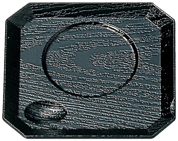 メラミン食器 隅切茶碗蒸台 黒木目 福井クラフト