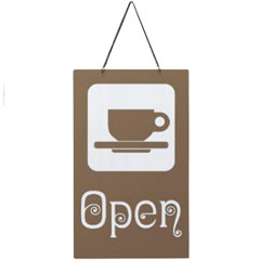 Goods Stores - えいむ 業務用 店頭サイン オープンプレート OC-21 カフェ OPEN ブラウン