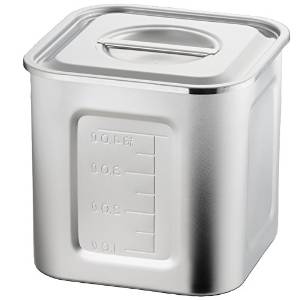 Rakuten - 18-8ステンレス製 目盛付角キッチンポット 9cm 12090 (持ち手なし)