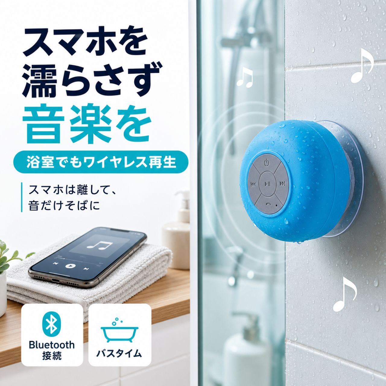 【ポイント5倍】 スピーカー bluetooth 防水 お風呂 ポータブルスピーカー ワイヤレス マイク搭載 ハンズフリー 通話 キャンプ アウトドア 音楽 動画 YouTube iPhone android