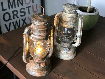 LED ランタン(L) おしゃれ 照明 ビンテージ レトロ アメリカン アウトドア キャンプ 電池式 コンセント 持ち歩き 西海岸 ヴィンテージ 無段階調光 GD-004 HERMOSA ハモサ
