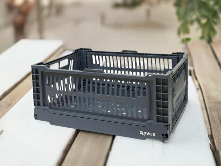 コンテナ BASK バスク コンテナ L スロウワー 折りたたみ フォールディングコンテナ 小物入れ コンテナボックス 屋外 スタッキング アウトドア キャンプ 折り畳み 園芸 収納 ボックス 収納ケース 便利 おしゃれ 黒 サンド ベージュ オリーブ SLOWER pointstore-10000438 家具インテリア雑貨POINT サンプル画像2
