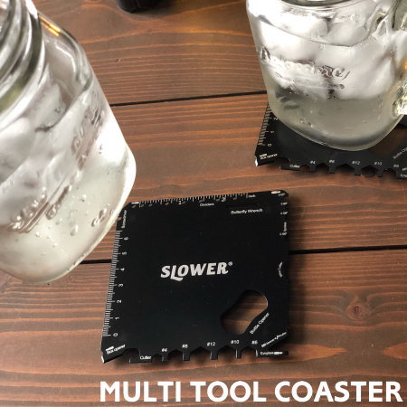 マルチツールコースター 2枚セット MULTI TOOL COASTER スロウワー SLOWER コースター BBQ アウトドア キャンプ 工具 レンチ マイナスドライバー 自転車スポーク おしゃれ