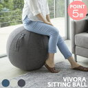 Vivora SITTING BALL CHAIR 上質ファブリックで覆われたシーティングボール（バランスボール）です。手触りもソファのような感覚でデスクチェアやリビングでオットマンのようにも使えます。 テーブルやデスクに合わせてイスの代わりに合わせても違和感のないデザインです。 ソファの前でオットマンのようにも使えますね。 ハンドル付きですので持ち運びの簡単にできます。 色はチャコールグレー、ブルー、ベージュの3色からお選びいただけます。 1）持ちやすい取っ手付き。2）底部のフロアリングで転がりにくい。3）軽量で持ち運びしやすい。4）変形しにくいので座りやすい。5）破裂防止の2重構造。 SIZE 直径　約650mm MATERIAL 表面布：ポリエステル インナーボール：PVC 備考 *耐荷重　約120kg *付属品：ハンドポンプ、止め栓（2個）、栓抜き、ストロー