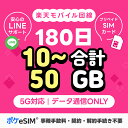 【楽天モバイル回線】プリペイド 日本 SIM カード データ通信のみ(電話番号なし) 10GB 20GB 50GB 180日間 日本国内専用 一時帰国 出張 サブ回線 副回線 留学 使い切り 海外配送対応