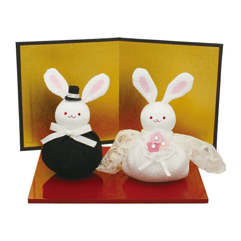 うさぎのちりめん新郎新婦人形
