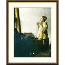 絵画 世界の名画 真珠のネックレスを持つ少女 ヨハネス・フェルメール 額入り インテリア アート 額絵 高精彩複製画 送料無料