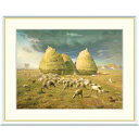 絵画 世界の名画 秋、積み藁 ジャン=フランソワ・ミレー 額入り インテリア アート 額絵 高精彩複製画 送料無料