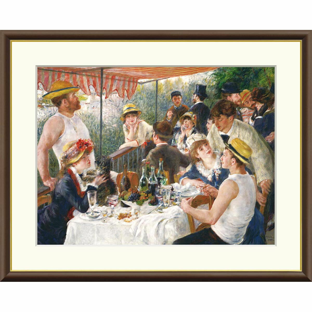 絵画 世界の名画 舟遊びをする人々の昼食 ピエール＝オーギュスト・ルノワール 額入り インテリア アート 額絵 高精彩複製画 送料無料