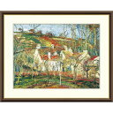 絵画 世界の名画 赤い屋根、冬の効果 カミーユ・ピサロ 額入り インテリア アート 額絵 高精彩複製画 送料無料