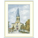 絵画 世界の名画 モンルヴェルの教会 モーリス・ユトリロ 額入り インテリア アート 額絵 高精彩複製画 送料無料