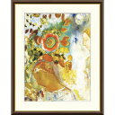絵画 世界の名画 花に囲まれた二人の少女 オディロン・ルドン 額入り インテリア アート 額絵 高精彩複製画 送料無料