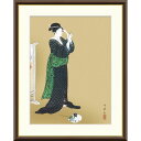 絵画 日本の名画 夏姿美人図 喜多川歌麿 額入り インテリア アート 額絵 高精彩複製画 送料無料