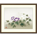 絵画 現代日本画 花鳥画 夏飾り 朝顔 吉井蘭月 額入り インテリア アート 額絵 高精彩複製画 送料無料