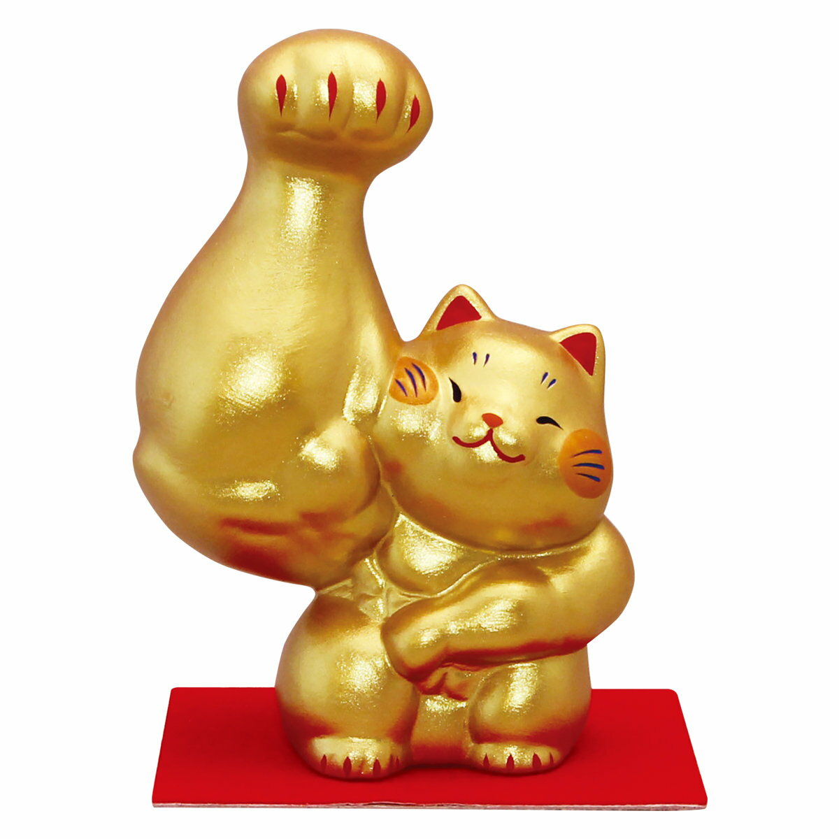 剛腕まっちょ招き猫 大 右手招き 陶細工 和みの和雑貨 置物 ねこ・猫雑貨