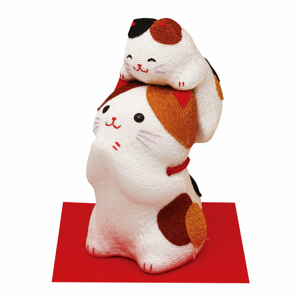 乐天商城 - ちりめん おねだり親子猫 手作りちりめん細工 和みの和雑貨 置物 ねこ・猫雑貨
