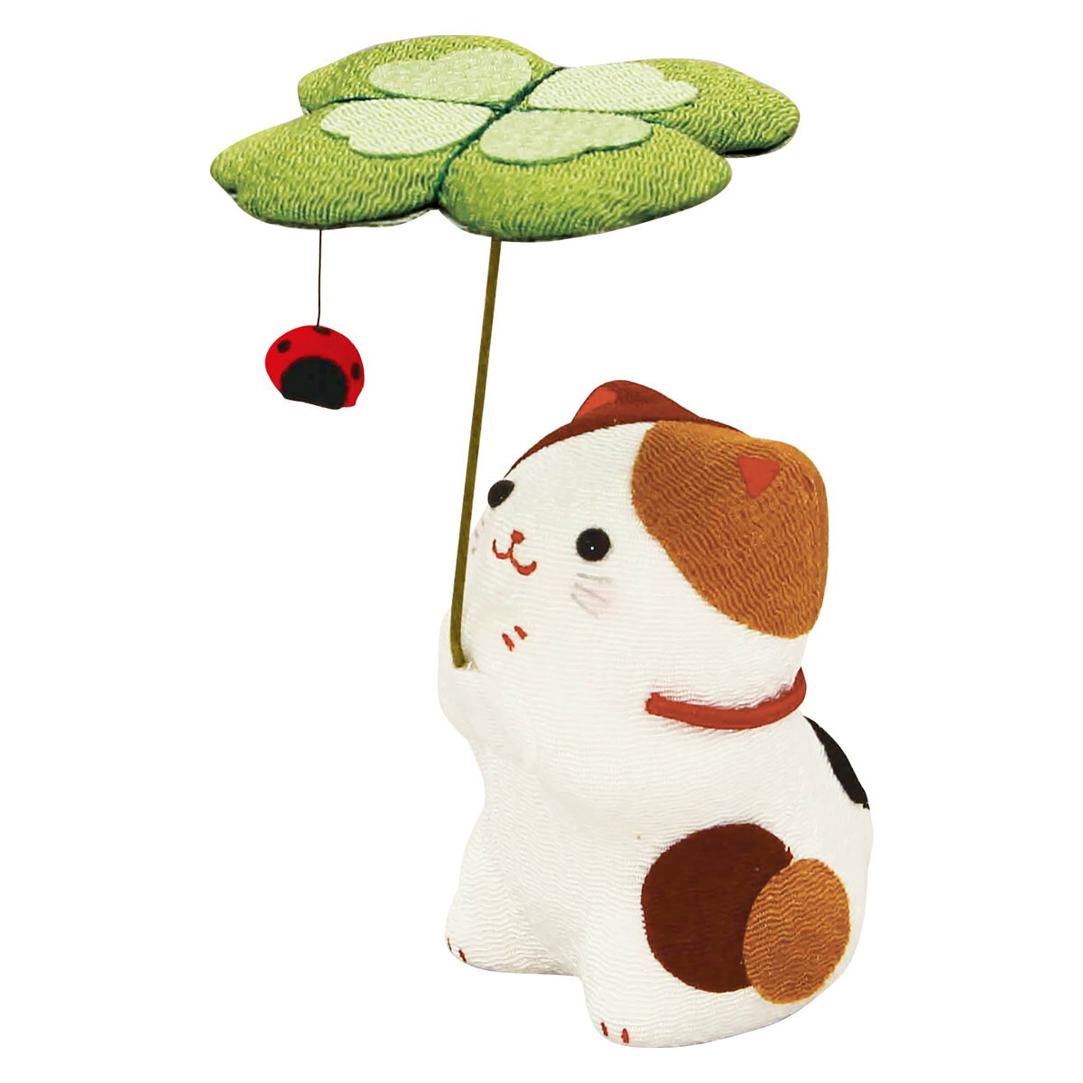 乐天商城 - るんるん四ツ葉のクローバー ねこ 手作りちりめん細工 和みの和雑貨 置物 ねこ・猫雑貨