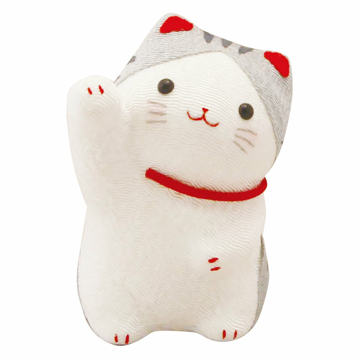 ちりめん じゃれ猫 グレー 手作りちりめん細工 和みの和雑貨 置物 ねこ・猫雑貨