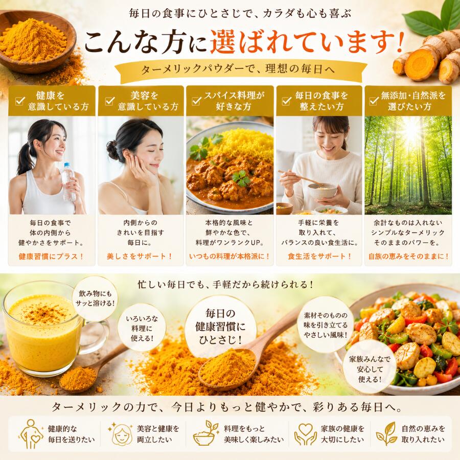 ターメリックパウダー 500g 無添加《送料無料》ターメリック ウコン ウコンパウダー スパイス ハーブ 香辛料 調味料 1000円 ポッキリ ポイント消化 3