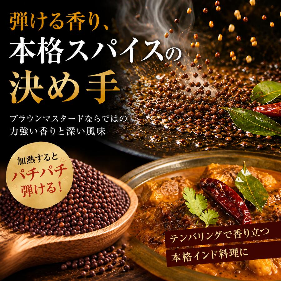 ブラウンマスタードシード 400g 《送料無料》無添加 インド産 選別品 辛子 からし ...
