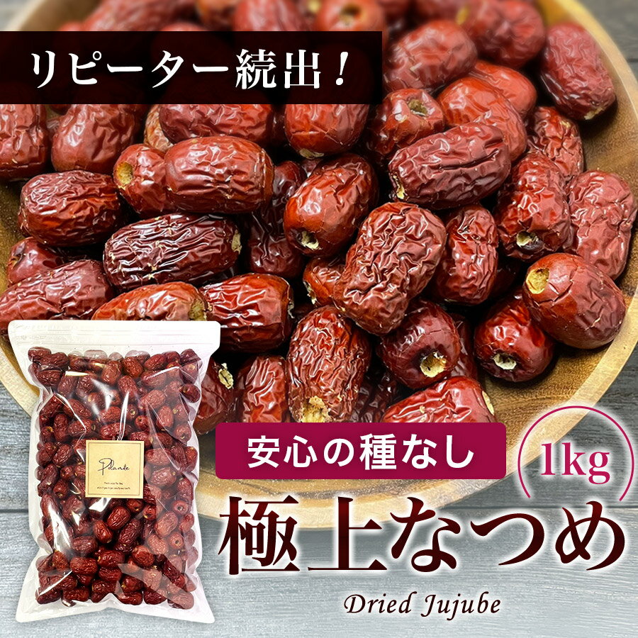 種無し ナツメ 1kg 業務用 大容量《送料無料》棗 無添加 砂糖不使用 なつめ 種なし ドライフルーツ 干し おつまみ ポイント消化 ぽっきり