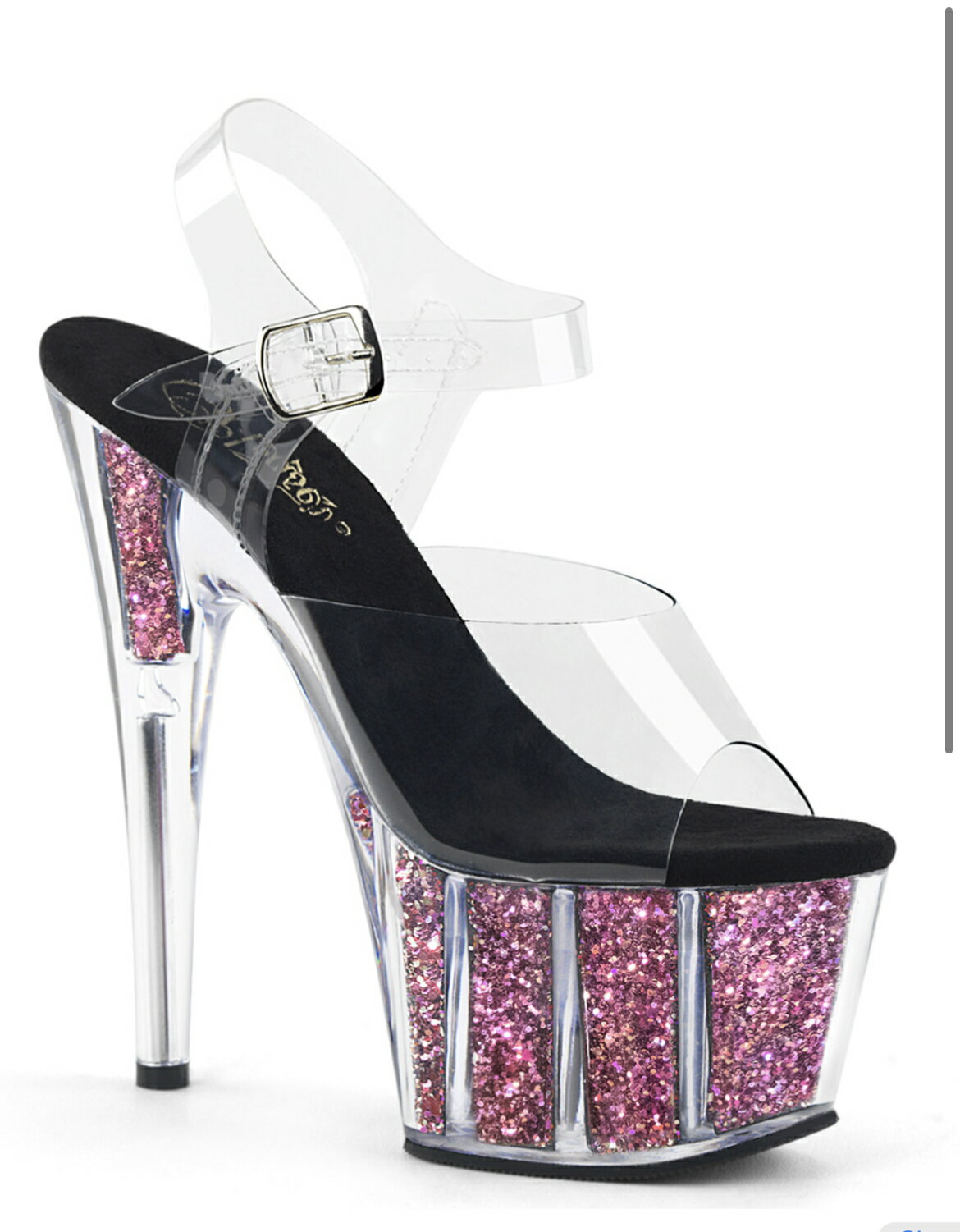 【即納】ADO708CG/C/PNG　Clr/Pink Confetti Glitter　size6　7インチヒール　pleaserheel