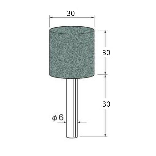 大和化成工業 ダイワラビン軸付ゴム砥石30x30x6 WA120CMタイプ（25本）