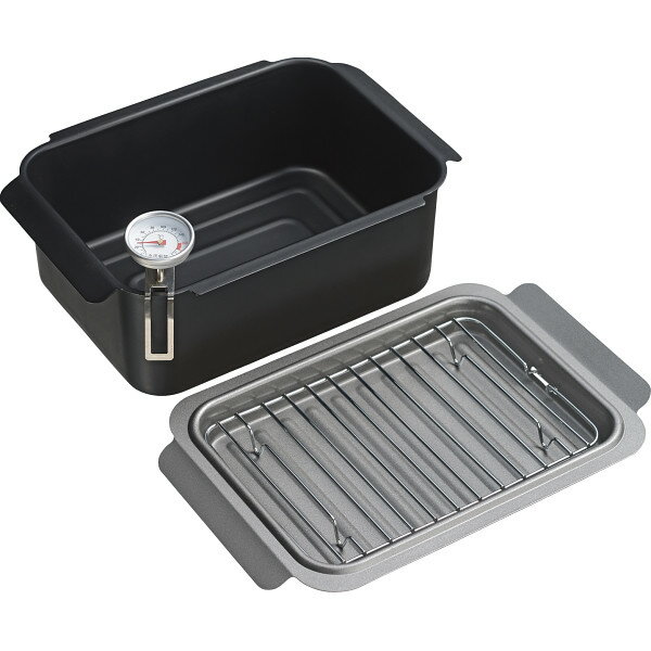 ポコフリット　角型揚げ鍋ワイド（温度計・アミ付） 贈答品 ギフト 贈り物