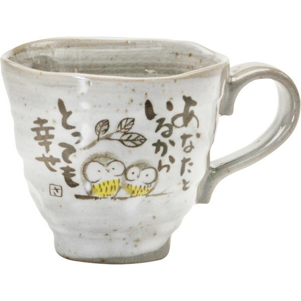 福来郎　マグ■商品情報■●現品約9．4φ×8．4cm●陶器●マグ×1●容量＝約260ml西洋で知恵や学問を象徴するフクロウは、「福が来る」といった縁起がよいものとされています。日本では当て字などから不苦労（苦労しない）福来郎（福が来る）福籠...