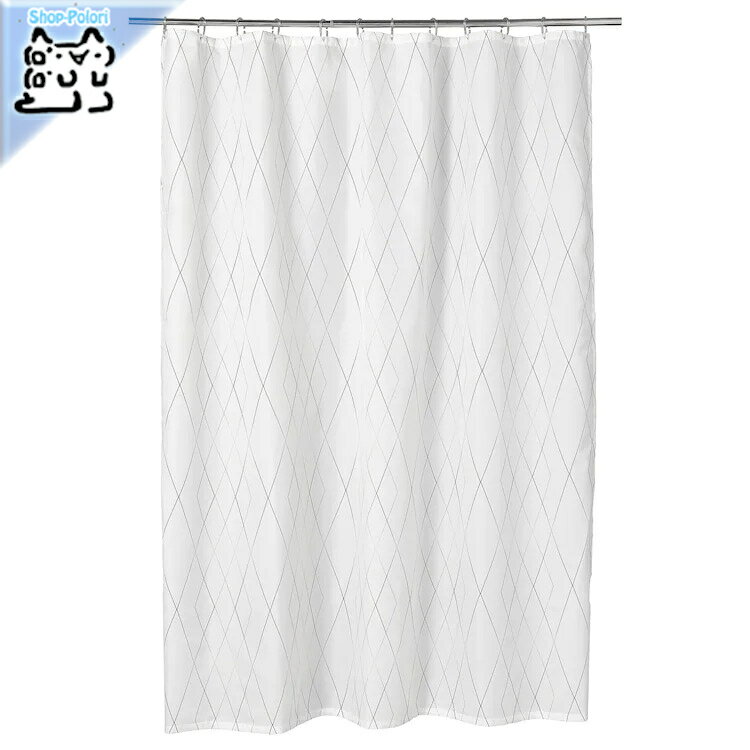 【IKEA -イケア-】BASTSJON -バストショーン- シャワーカーテン ホワイト/グレー/ベージュ 180x200 cm 604.660.67 