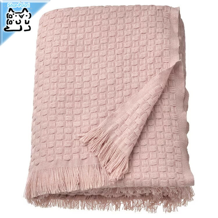 【 IKEA - イケア -】HORNMAL -ホルンマル- ひざ掛け ライトピンク 130x170 cm (305.307.86)