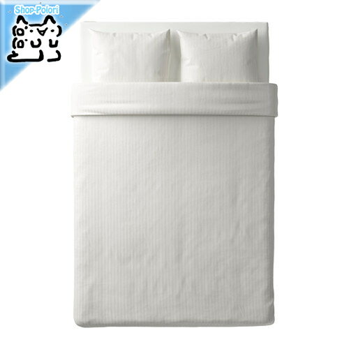 樂天商城 - 【 IKEA - イケア -】NATTJASMIN -ナットヤスミン- 掛け布団カバー＆枕カバー ダブルサイズ用（枕カバー2枚） ホワイト 200x200/50x60cm (403.371.61)