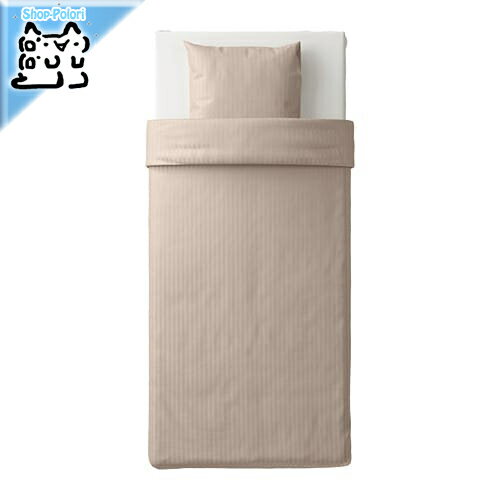 【 IKEA - イケア -】NATTJASMIN -ナットヤスミン- 掛け布団カバー＆枕カバー シングルサイズ用 ライト..