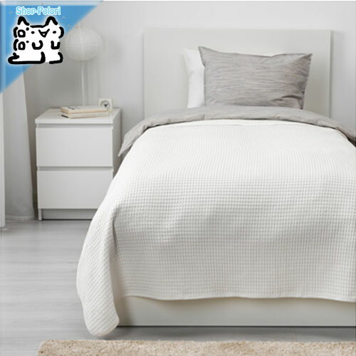 【IKEA -イケア-】VARELD -ヴォーレルド- ベッドカバー ホワイト シングル〜セミダブルサイズ用 150x250 cm (803.840.18)