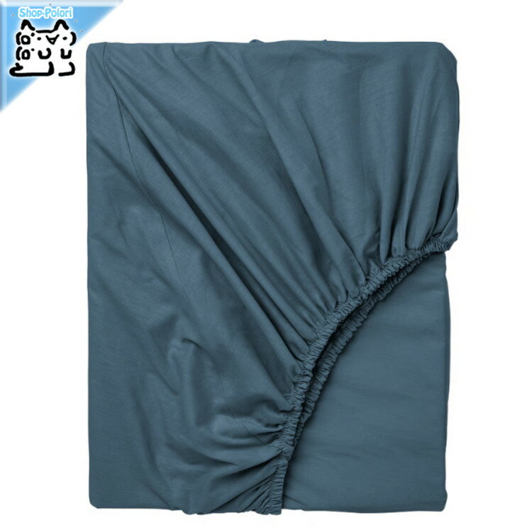 Cotton - 【 IKEA - イケア -】DVALA -ドヴァーラ- ボックスシーツ ブルー シングル 140x200 cm (806.154.10)