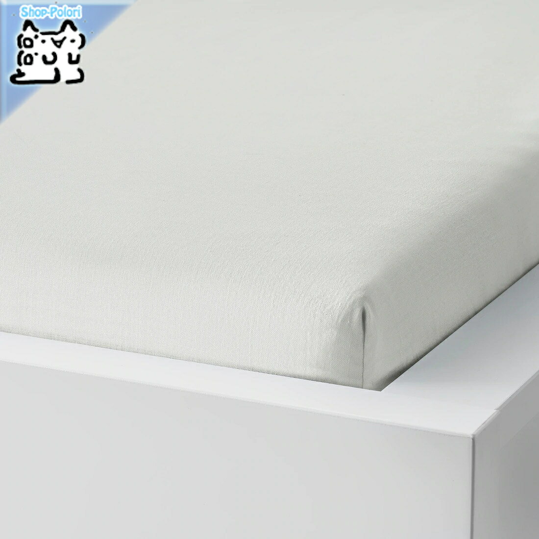 【IKEA -イケア-】TAGGVALLMO -タッグヴァッルモ- ボックスシーツ ホワイト シングルサイズ 90x200 cm (904.598.19) 1