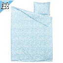 【 IKEA - イケア -】CYMBALBLOMMA -シンバルブロマ- 掛け布団カバー&枕カバー ホワイト/ブルー 150x200/50x60 cm (905.469.54)(3)