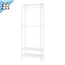 【 IKEA - イケア -】MACKAPAR -マッカペール- コートラック 靴収納ユニット付き ホワイト 78x32x200 cm (705.309.87)