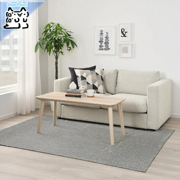 【IKEA Original】TIPHEDE -ティプヘデ- ラグ 平織り グレー/ホワイト 155x220 cm