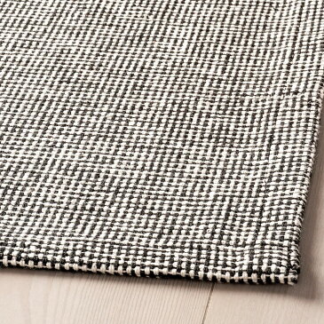 【IKEA Original】TIPHEDE -ティプヘデ- ラグ 平織り グレー/ホワイト 155x220 cm
