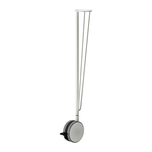 【IKEA -イケア-】KRILLE -クリレ- キャスター付 テーブル 脚 1本 ホワイト 70 cm (102.502.58)