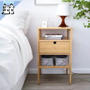 【IKEA -イケア-】NORDKISA -ノールドシーサ- ベッドサイドテーブル 竹 40x40 cm 404.476.78 