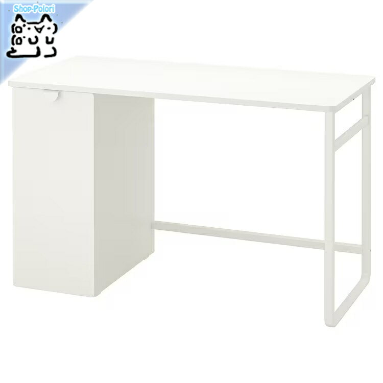 【IKEA -イケア-】LARANDE -レーランデ- デスク 引き出し式収納ユニット付き ホワイト 58x120 cm (404.927.98)