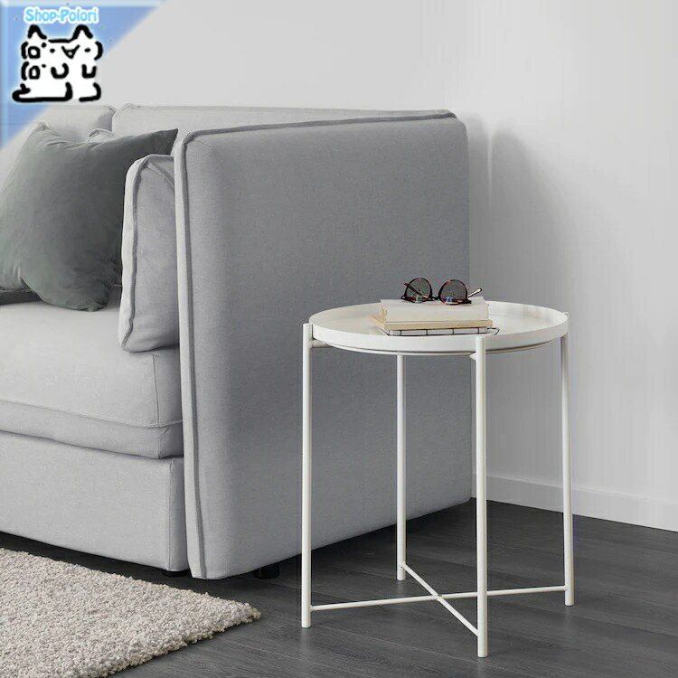 【IKEA -イケア-】GLADOM -グラドム- トレイテーブル ホワイト 45x53 cm (503.378.20)