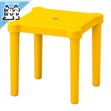 【IKEA Original】UTTER -ウッテル- 子供用スツール 室内/屋外用 イエロー 28x28 cm