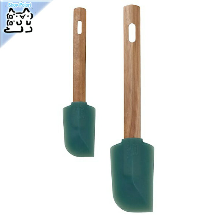 【 IKEA - イケア -】BACKRODING -ベックローディング- 調理用ヘラ2点セット 木製/ダークグレーグリーン (605.613.52)のサムネイル