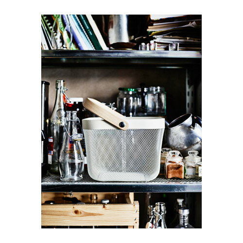 【IKEAOriginal】RISATORPバスケットホワイト25x26x18cm